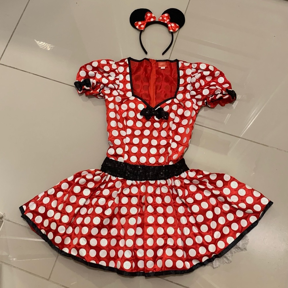 Disney Red and White Polka Dot Minnie Costume with Ears